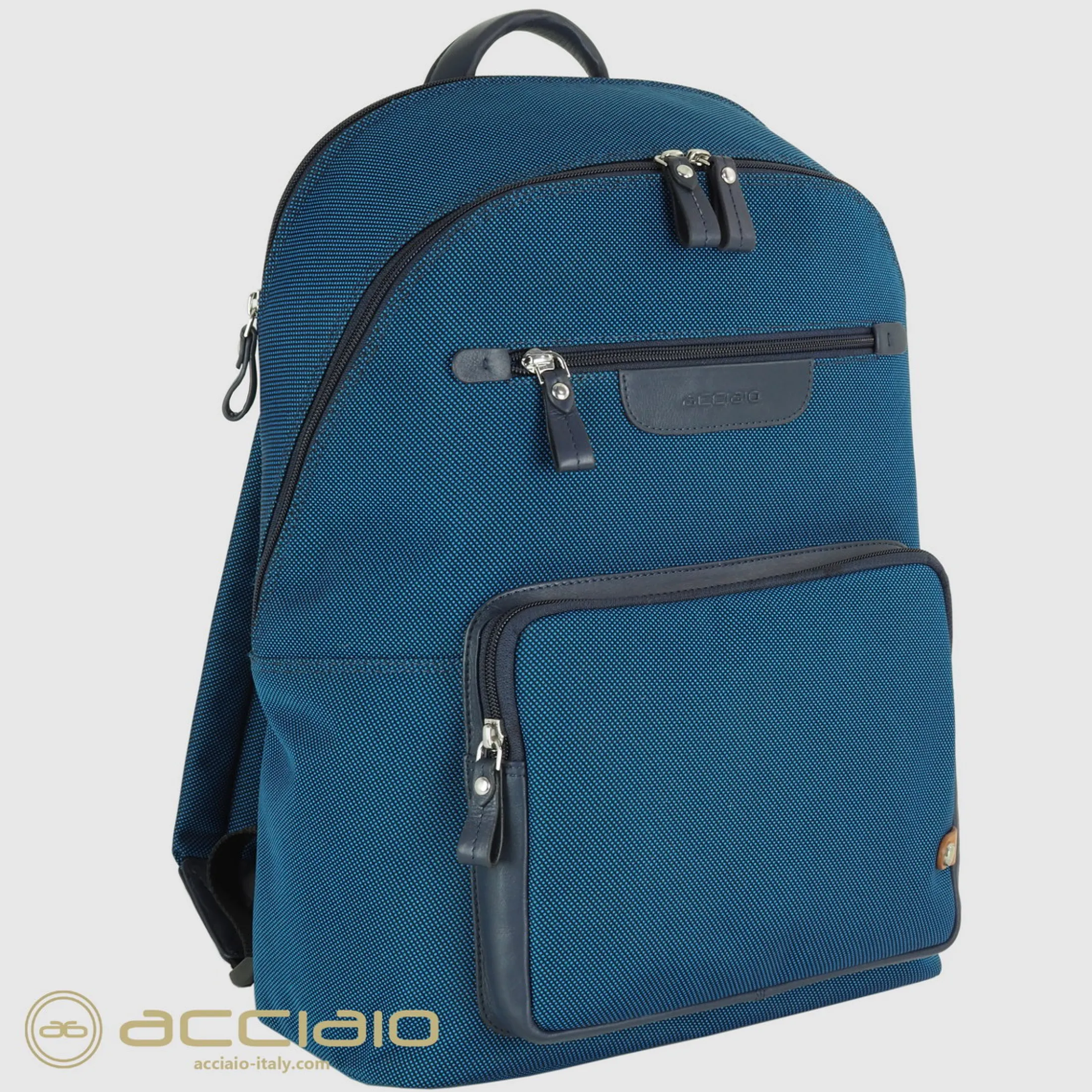 zaino_porta_pc_geo__tessu_1.webp Zaino porta pc Geo 15" tessuto e pelle Blu Cobalto