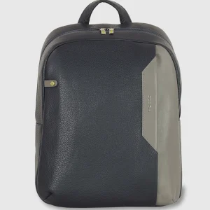 Zaino porta PC in Pelle Medio Blu Grigio