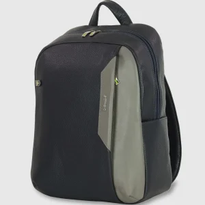 Zaino porta PC in Pelle Medio Blu Grigio