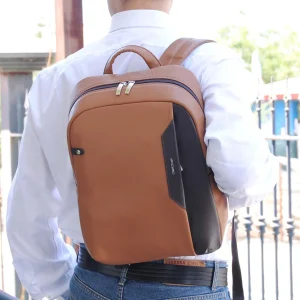 Zaino porta PC in Pelle Medio Cuoio Moka