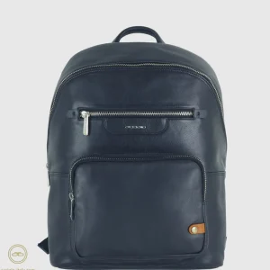 Zaino porta pc piccolo Geo 13" pelle Blu