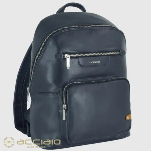 Zaino porta pc piccolo Geo 13" pelle Blu