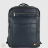 Zaino porta pc piccolo Zip 13" pelle Blu