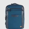Zaino porta pc piccolo Zip 13" tessuto e pelle Blu Cobalto