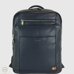 Zaino porta pc piccolo Zip 13" pelle Blu