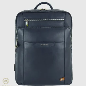 Zaino porta pc Zip 15" pelle Blu