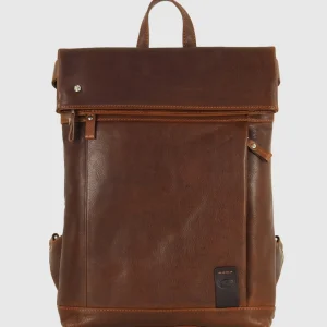 Zaino Roll-top in pelle Oxford St. 13" Castagno