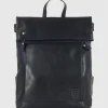 Zaino Roll-top in pelle Oxford St. 13" Blu