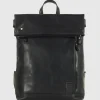 Zaino Roll-top in pelle Oxford St. 13" Nero