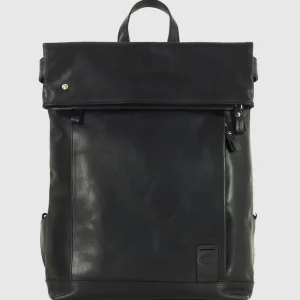 Zaino Roll-top in pelle Oxford St. 13" Nero