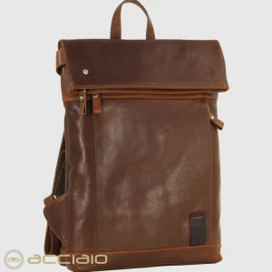 Zaino Roll-top in pelle Oxford St. 13" Castagno